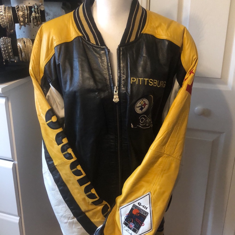 Men’s real leather Pittsburgh Steelers coat size XL/XXL